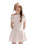 Romantic French Off-Shoulder Short Dress