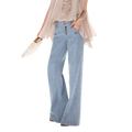 90s Vintage Washed Metal Button Wide-Leg Denim Pants