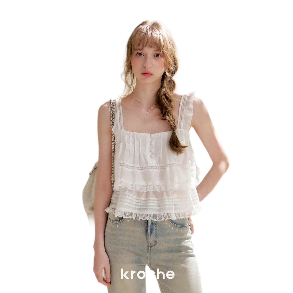 Lace Edge Camisole and Skirt Set