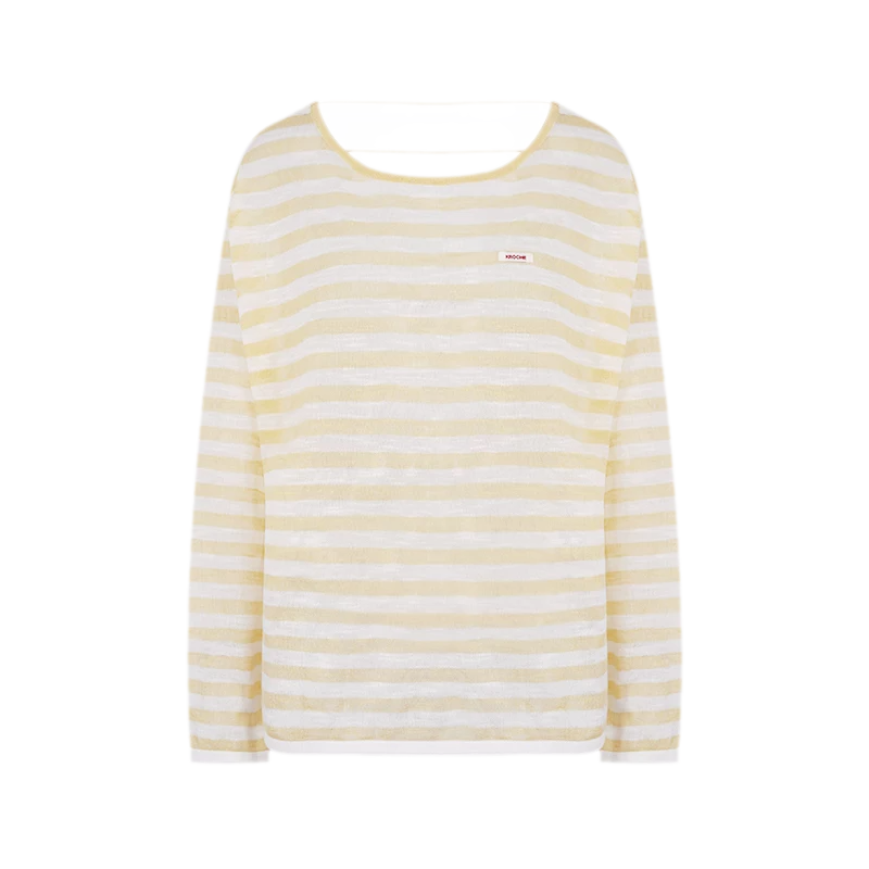 Striped Open-Back Cardigan