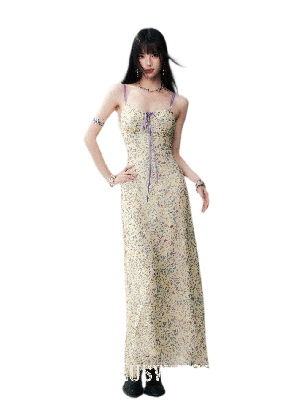 Iris Print Viscose Maxi