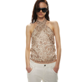 Sheer Matte Leopard Print Sleeveless Chiffon Top