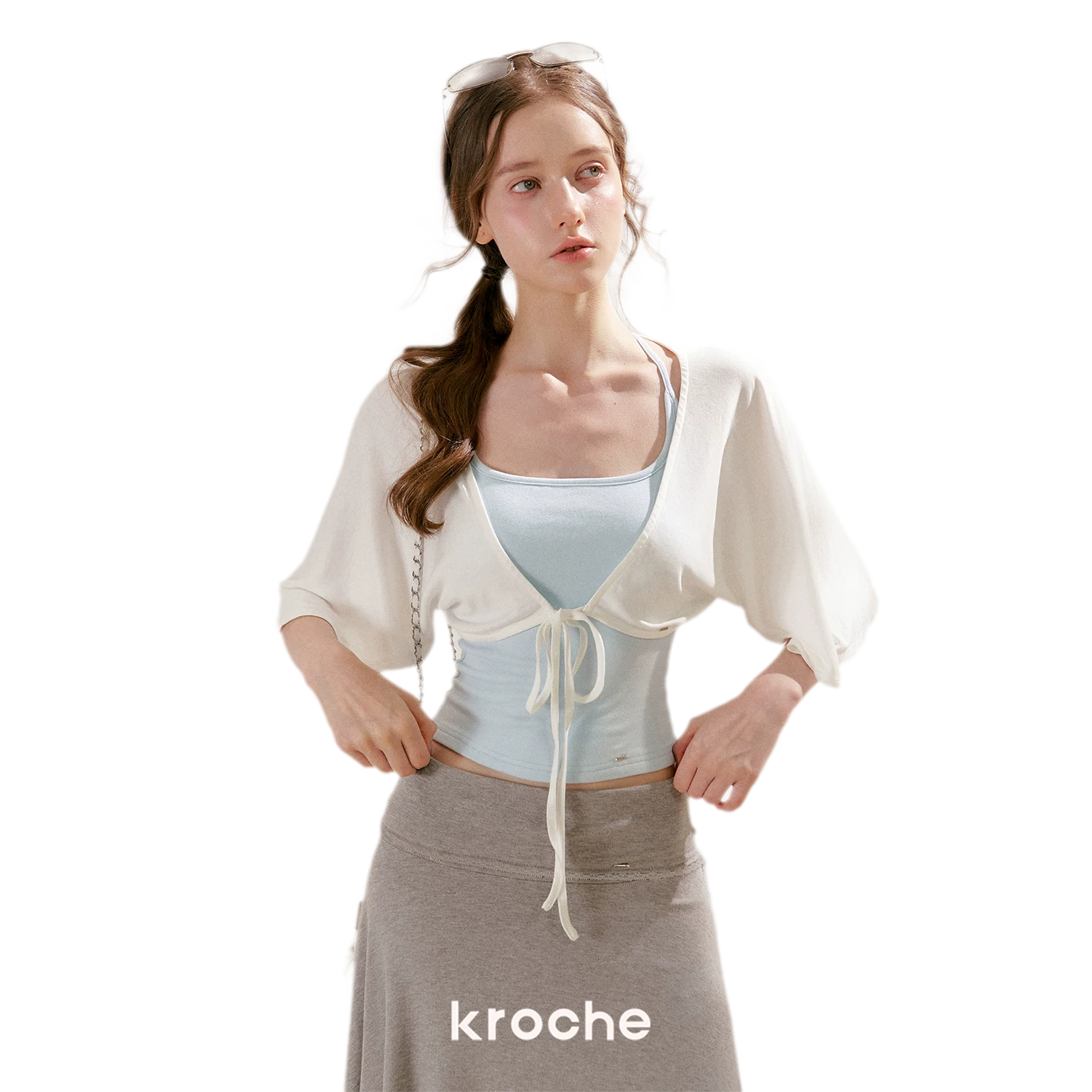 Airy Cloud U-Neck Vest & Batwing