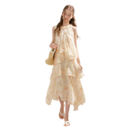 Chiffon Floral Halter Long Dress