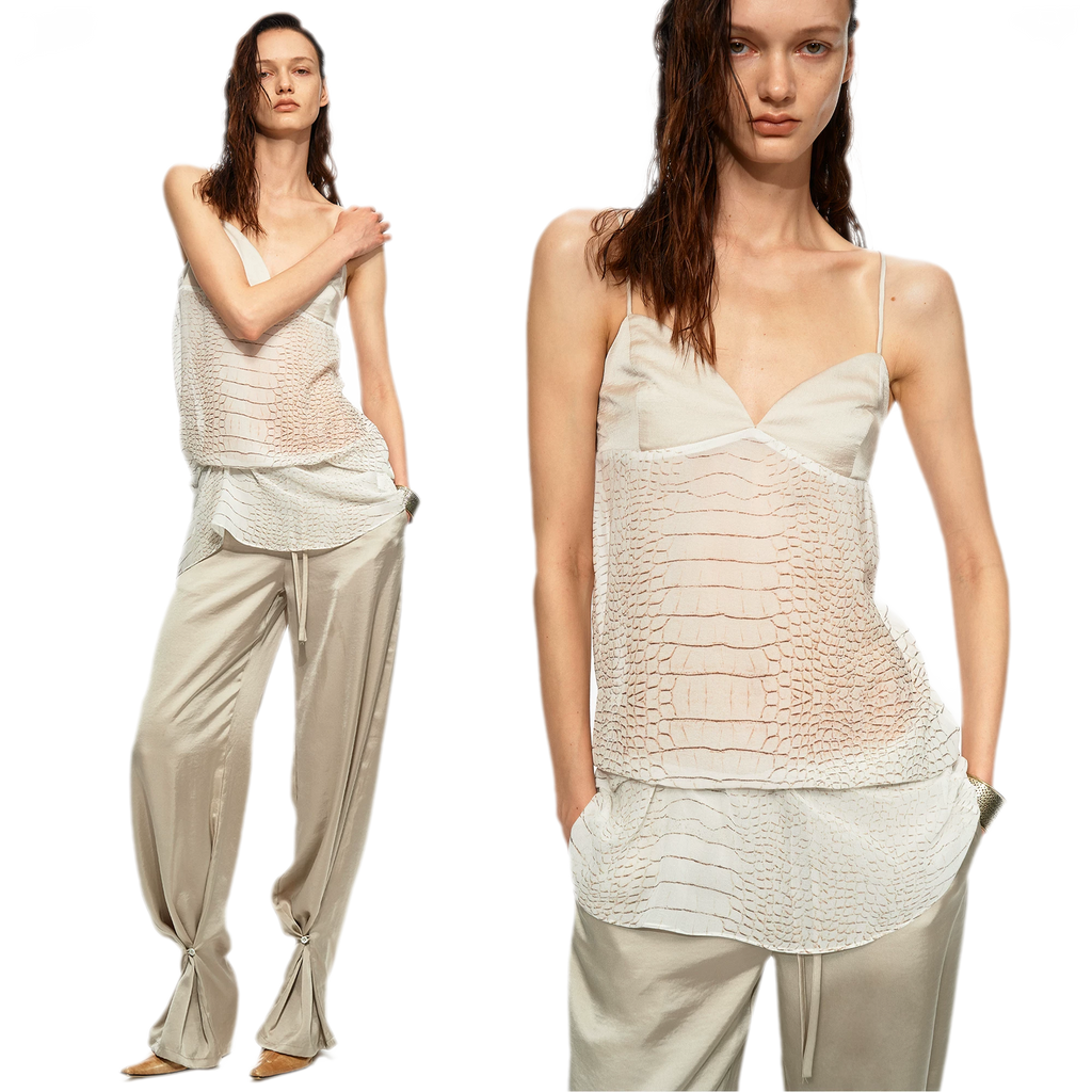 Sheer Satin Snake Camisole