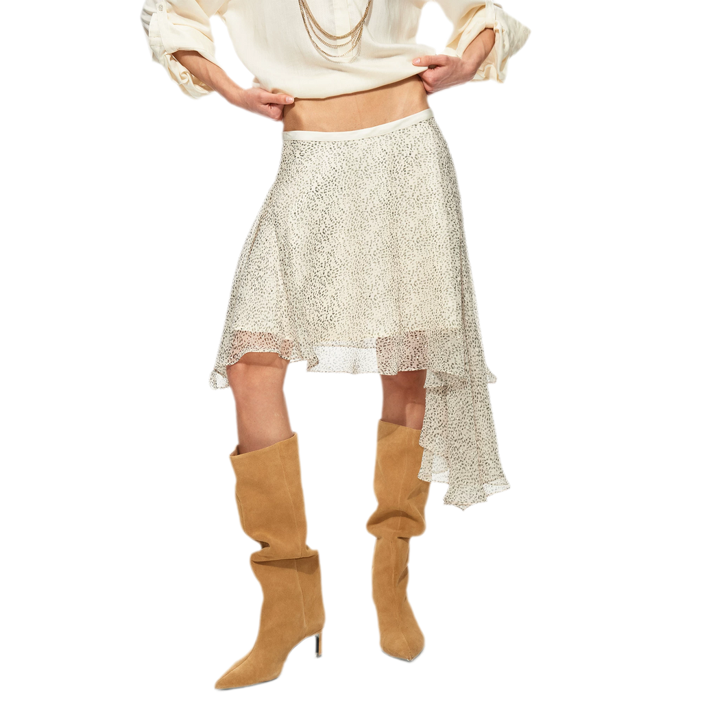 Asymmetric Chiffon Midi Skirt