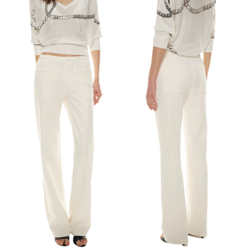 Classic Off-White Slim Straight Trousers