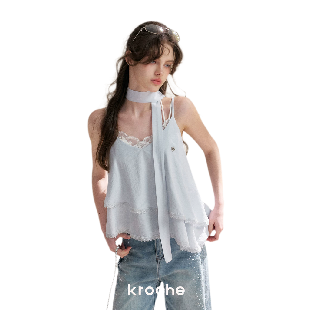 Asymmetrical Lace V-Neck Camisole