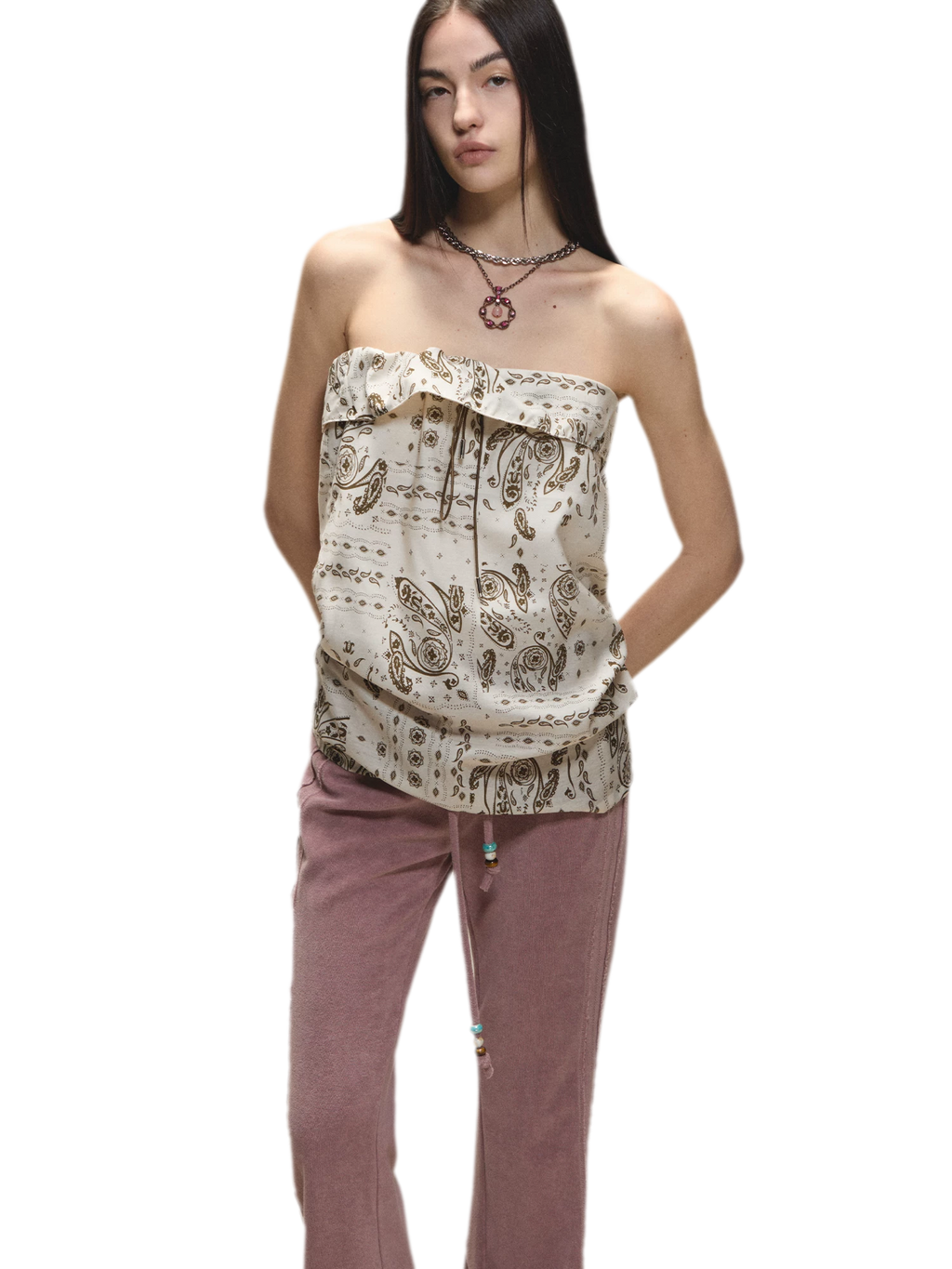 Vintage Holiday Style Relaxed Paisley Silk Top