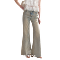 Five-Petal Sequin Flare Jeans
