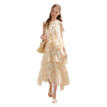 Chiffon Floral Halter Long Dress