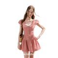 Lace Vintage Plaid Dress