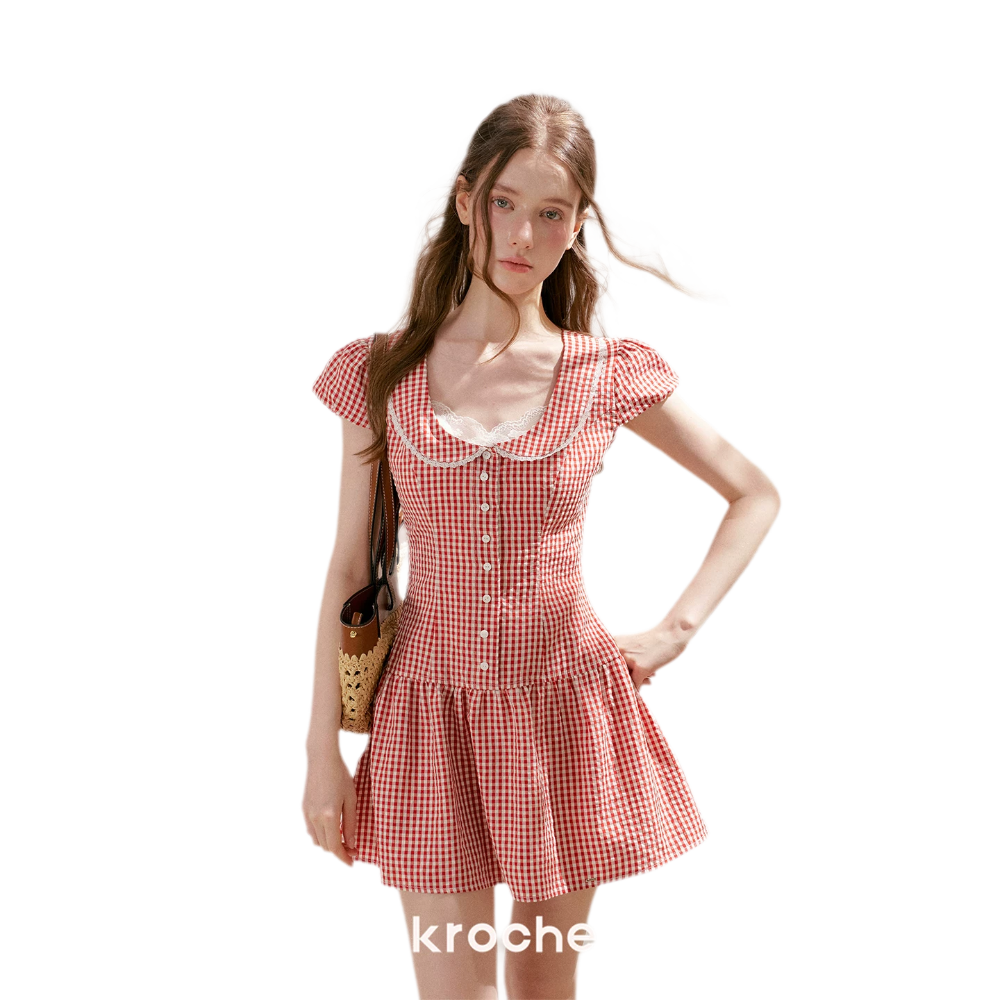 Lace Vintage Plaid Dress