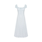 Embroidered A-Line Short Sleeve Dress