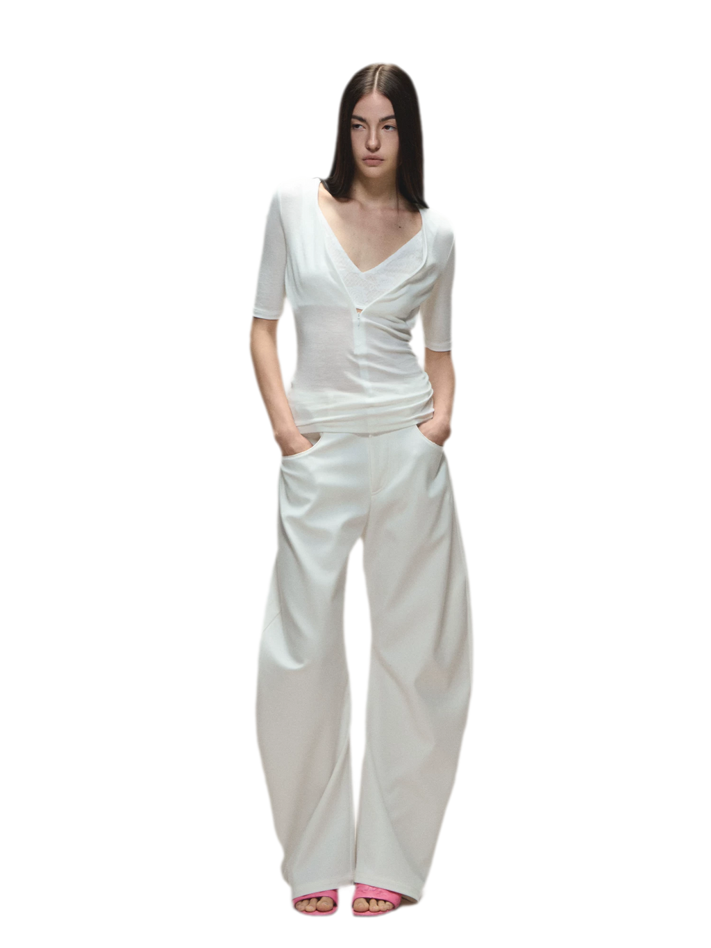 Relaxed Fit Sculpted Wide-Leg Pants