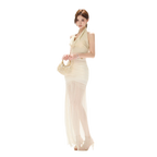 Golden Sun Halter Dress