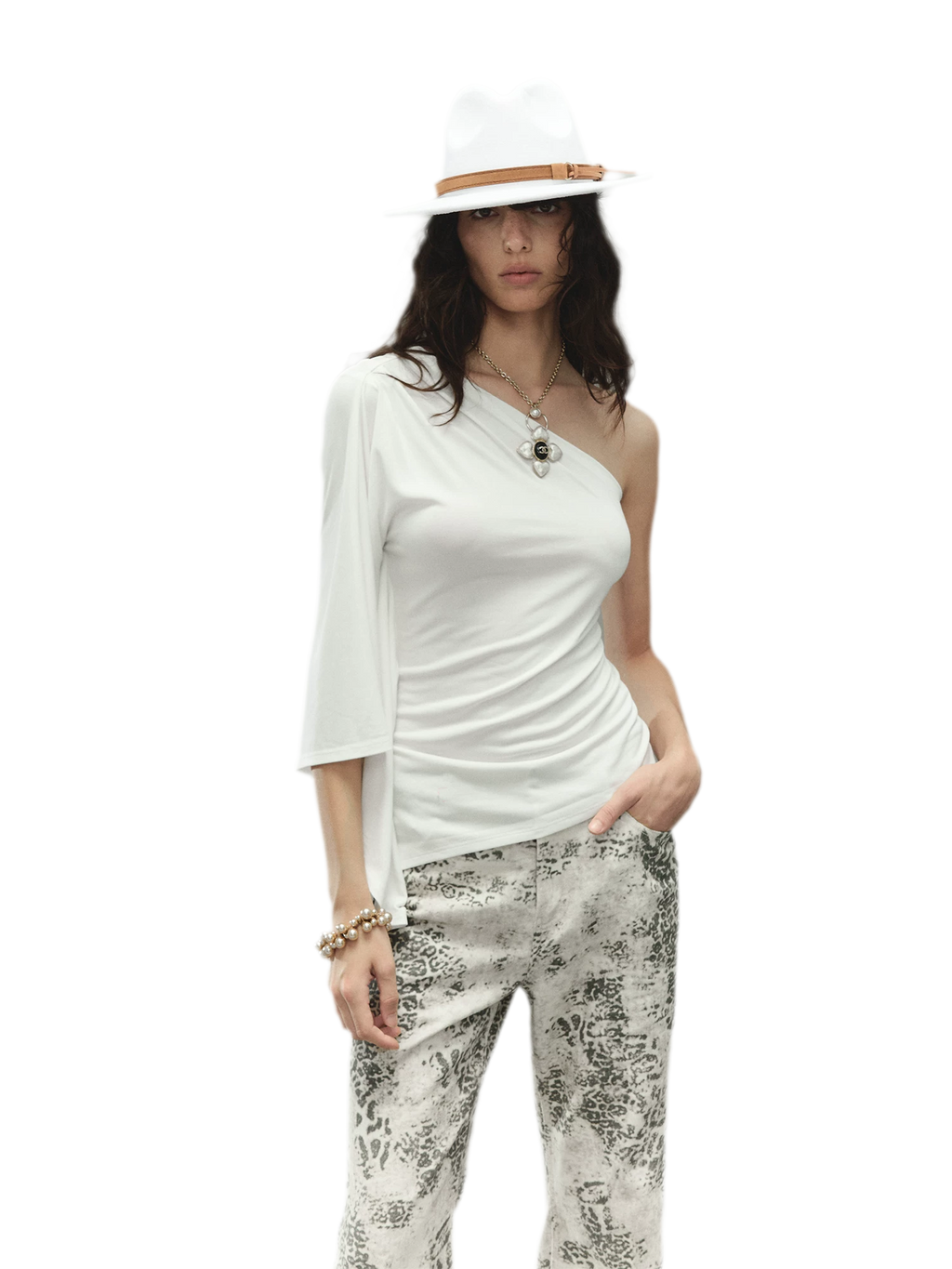 One-Piece Batwing Asymmetric Top