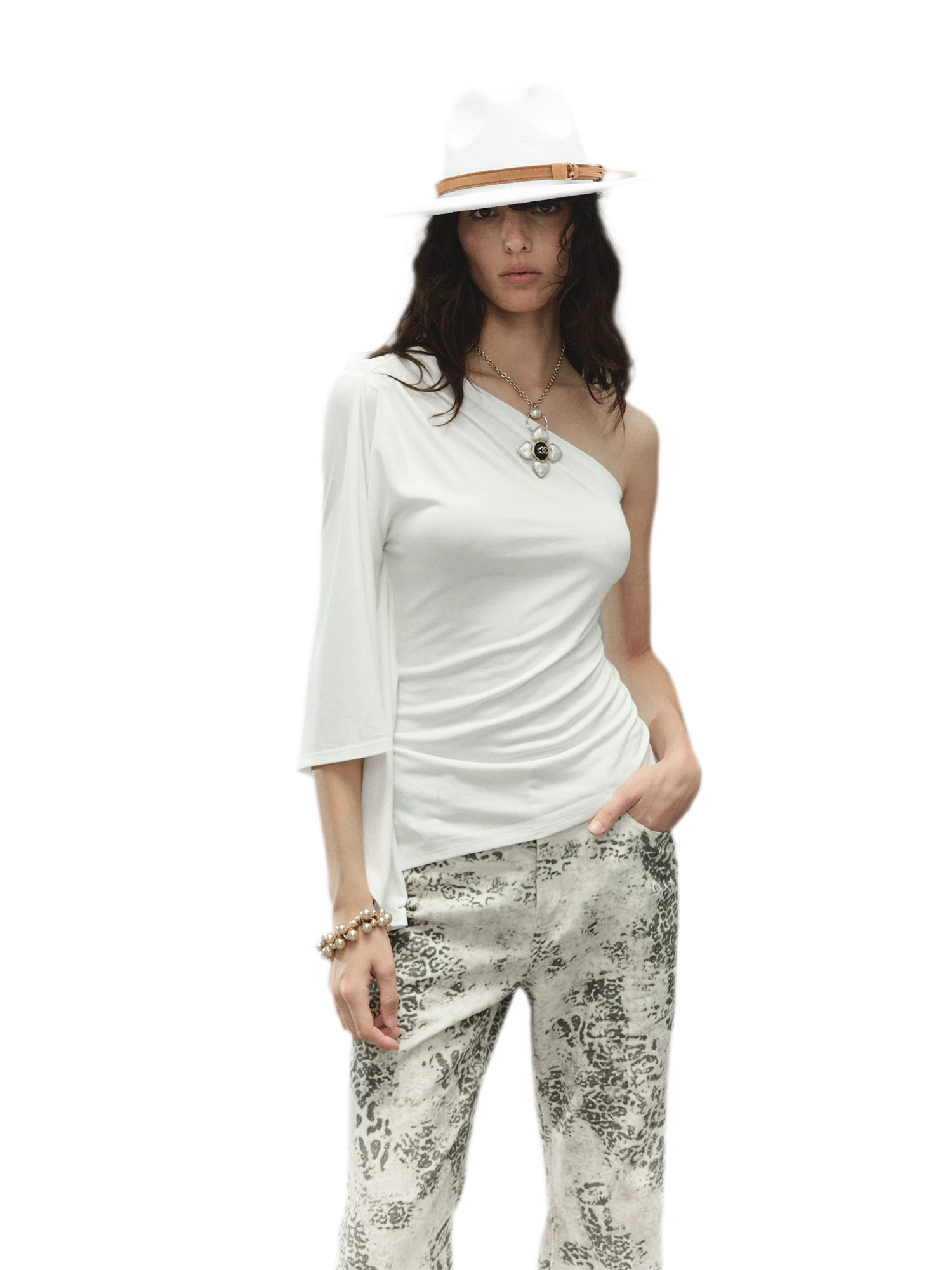 One-Piece Batwing Asymmetric Top