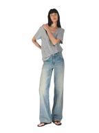 Vintage Straight Loose Fit Jeans with 3D Cat