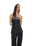 Soft Tencel Denim Fishtail Bustier Top & Pants