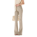 Slim Fit Flared Cotton Blend Pants