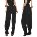 Tencel Linen Vintage Contrast Stitch Casual Pants