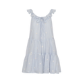 Tencel Embroidered Ruffle A-line Dress