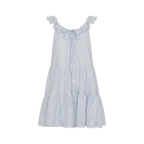 Tencel Embroidered Ruffle A-line Dress