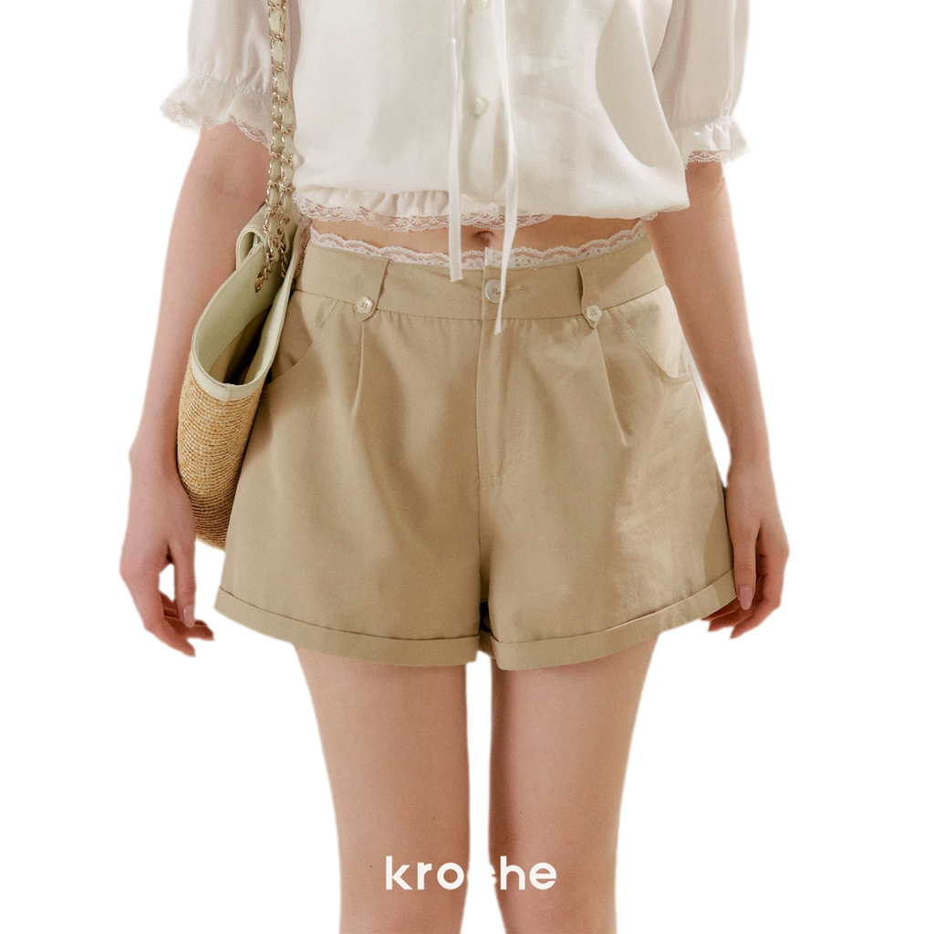 Modal Cotton Lace Trim A-Line Shorts