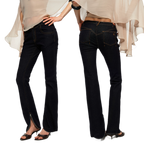 Petalzyra Zip Hem Denim Jeans