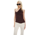 Tencel Satin Draped Halter Neck Tank Top
