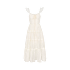 Embroidered Floral Tie-Waist Dress