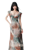 Sea Salt Leopard Chiffon Dress