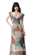 Sea Salt Leopard Chiffon Dress