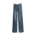 Soft Cotton Wide-Leg Jeans with Bow Detail