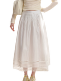 Lyocell Lace Pleated Skirt