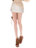 Embellished Satin Mini Skort