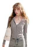 Lyocell Rose Zip Hoodie
