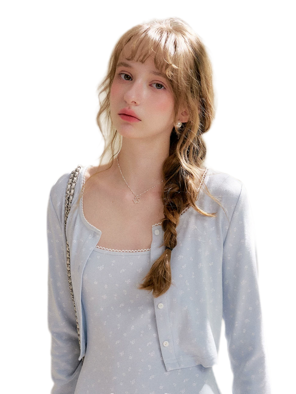 Rose Knit Cardigan Dress