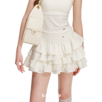 Irregular Cloud White A-line Skirt