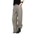 Plaid Tweed Wide Jeans