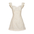Embroidered Lace Flutter Sleeve Dress