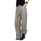 Plaid Tweed Wide Jeans