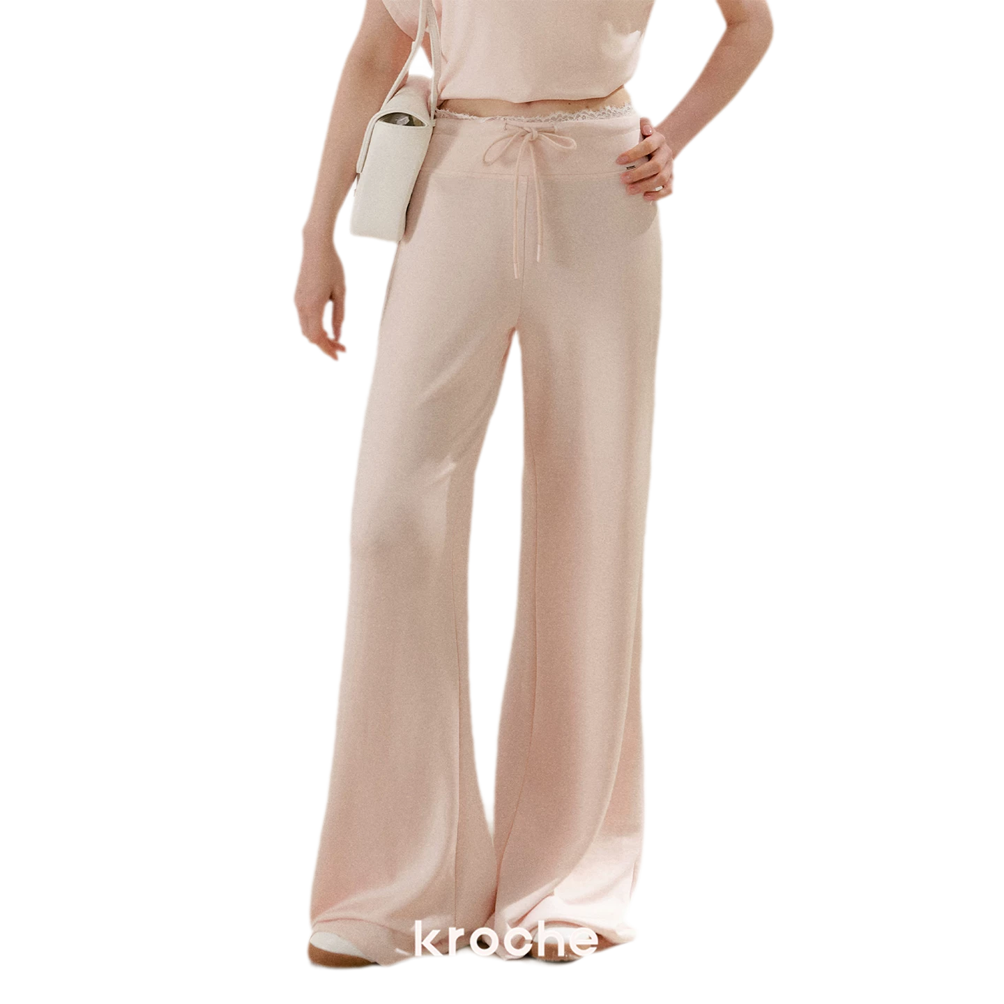 Airy Layered Lace Drawstring Pants