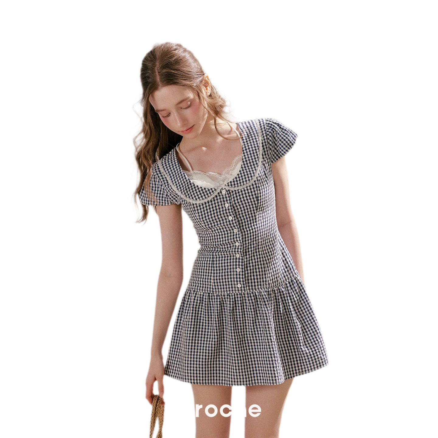 Lace Vintage Plaid Dress