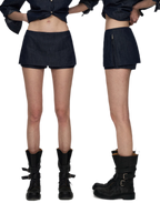 Tencel Linen Denim Shirt & Low-Waist Skirt