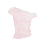 Asymmetric Lace Short Sleeve T-Shirt