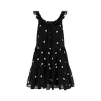 Tencel Embroidered Ruffle A-line Dress