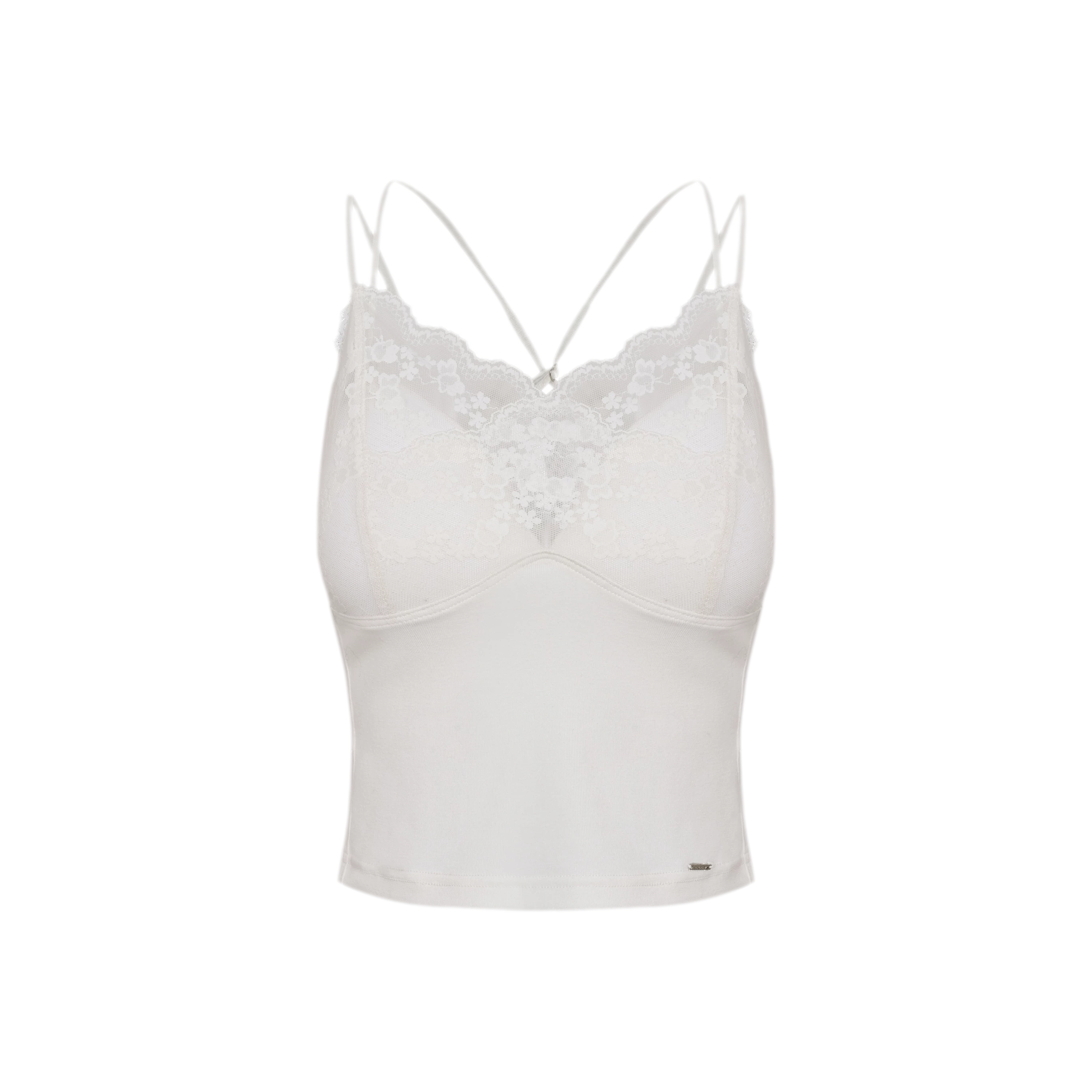 Organza Lace Ruffle Sleeveless Top