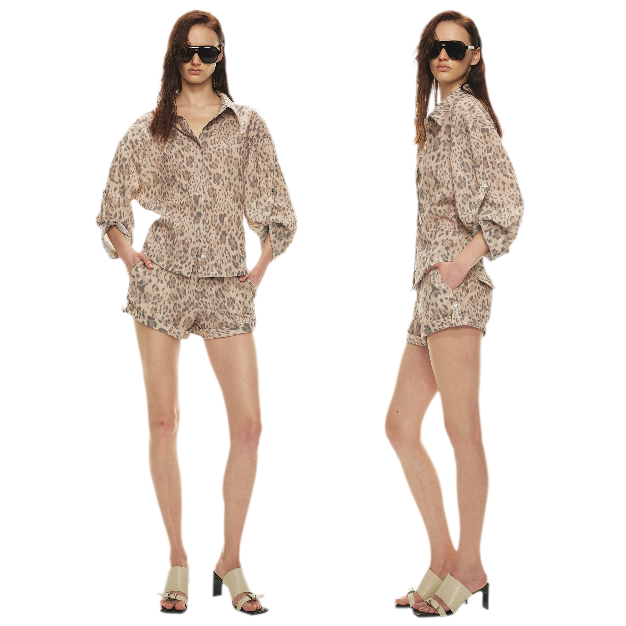 Tencel Linen Leopard Print Shirt & Short